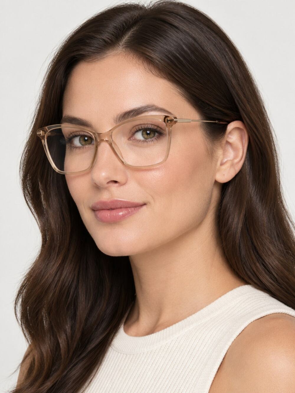NEW Tom Ford FT5687-B 045 Shiny Light Brown Sunglasses Authentic